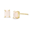 Thumbnail Image 0 of Emerald-Cut Opal Solitaire Stud Earrings in 14K Gold