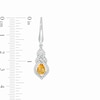 Pear-Shaped Citrine and Lab-Created White Sapphire Interwoven Drop Earrings in Sterling Silver