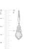 Thumbnail Image 2 of Pear-Shaped Lab-Created Opal and White Sapphire Interwoven Drop Earrings in Sterling Silver