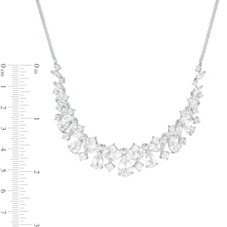 Marquise-Cut, Pear-Shaped and Round Lab-Created White Sapphire Necklace in Sterling Silver