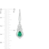 Thumbnail Image 2 of Pear-Shaped Lab-Created Emerald and White Sapphire Interwoven Drop Earrings in Sterling Silver