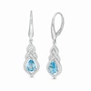 Pear-Shaped Lab-Created Blue Quartz and White Sapphire Interwoven Drop Earrings in Sterling Silver