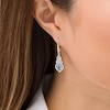 Pear-Shaped Lab-Created Blue Quartz and White Sapphire Interwoven Drop Earrings in Sterling Silver