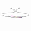 Thumbnail Image 0 of Lab-Created Multi-Colour Sapphire Infinity Bolo Bracelet in Sterling Silver - 9.5"