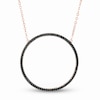 Black Spinel Circle Necklace in Sterling Silver with 18K Rose Gold Plate