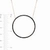 Black Spinel Circle Necklace in Sterling Silver with 18K Rose Gold Plate