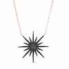 Thumbnail Image 0 of Black Spinel Sunburst Necklace in Sterling Silver with 18K Rose Gold Plate