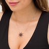 Thumbnail Image 1 of Black Spinel Sunburst Necklace in Sterling Silver with 18K Rose Gold Plate