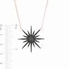 Thumbnail Image 2 of Black Spinel Sunburst Necklace in Sterling Silver with 18K Rose Gold Plate