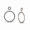 Thumbnail Image 1 of Black Spinel Double Circle Drop Earrings in Sterling Silver with 18K Rose Gold Plate