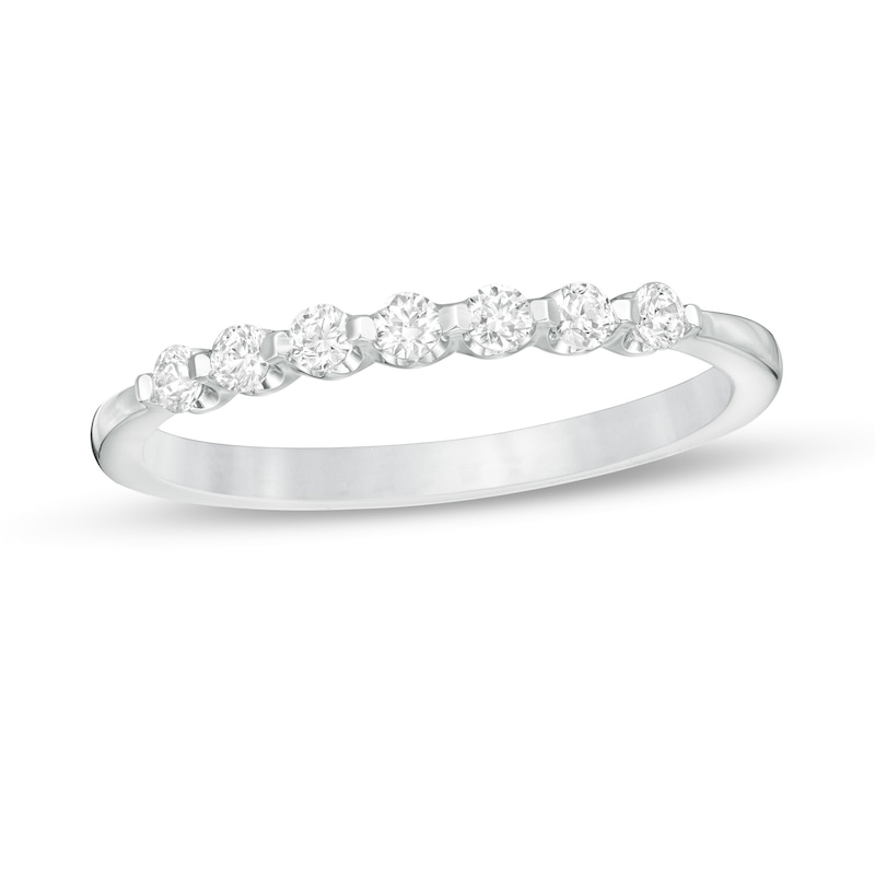 0.25 CT. T.W. Diamond Seven Stone Band in 14K White Gold|Peoples Jewellers