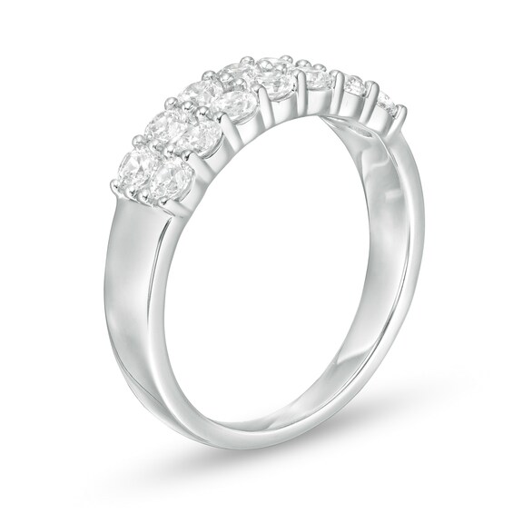 1.00 CT. T.W. Diamond Double Row Anniversary Band in 14K White Gold