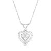 Thumbnail Image 0 of 0.23 CT. T.W. Diamond Double Heart Pendant in 10K White Gold