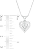 0.23 CT. T.W. Diamond Double Heart Pendant in 10K White Gold