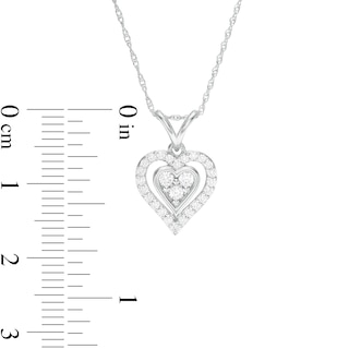 0.23 CT. T.W. Diamond Double Heart Pendant in 10K White Gold