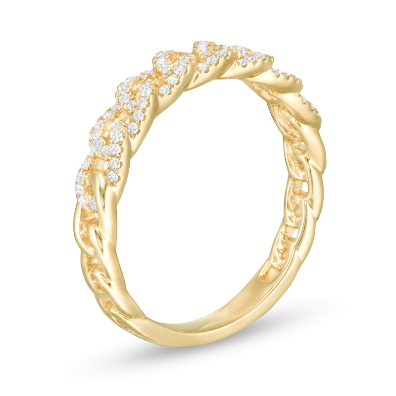 Main Image 3 of 0.25 CT. T.W. Diamond Chain Link Anniversary Band in 14K Gold