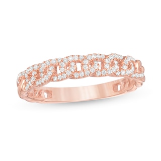 0.25 CT. T.W. Diamond Chain Link Anniversary Band in 14K Rose Gold