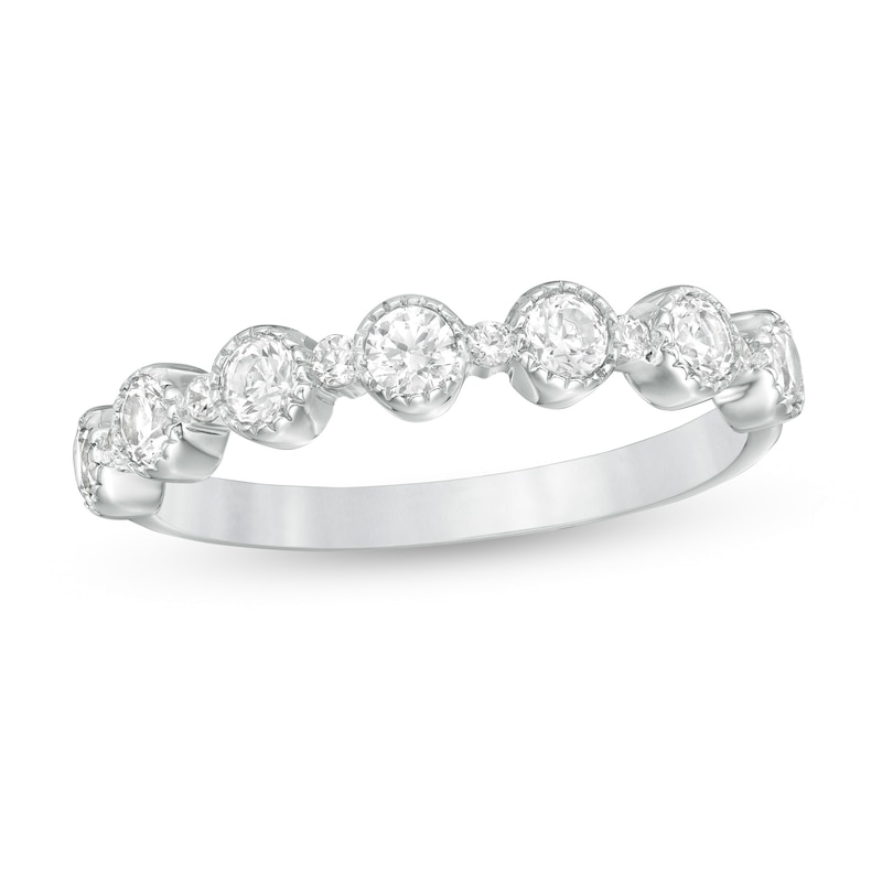 0.45 CT. T.W. Diamond Vintage-Style Anniversary Band in 14K White Gold