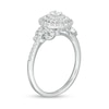 0.45 CT. T.W. Oval Diamond Triple Frame Engagement Ring in 14K White Gold