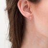 Thumbnail Image 1 of 0.10 CT. T.W. Diamond Cross Stud Earrings in Sterling Silver