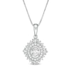 Marilyn Monroe™ Collection 0.37 CT. T.W. Oval Diamond Frame Starburst Pendant in 10K White Gold