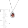 Pear-Shaped Garnet and Lab-Created White Sapphire Flame Pendant in Sterling Silver