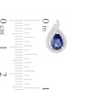 Thumbnail Image 3 of Pear-Shaped Lab-Created Blue and White Sapphire Flame Stud Earrings in Sterling Silver