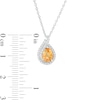 Pear-Shaped Citrine and Lab-Created White Sapphire Flame Pendant in Sterling Silver