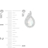 Thumbnail Image 2 of Pear-Shaped Lab-Created Opal and White Sapphire Flame Stud Earrings in Sterling Silver