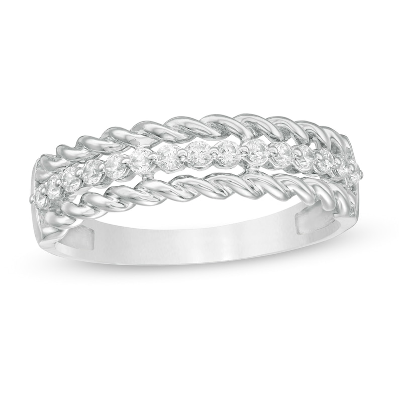 0.18 CT. T.W. Diamond Rope Edge Anniversary Band in 10K Gold|Peoples Jewellers