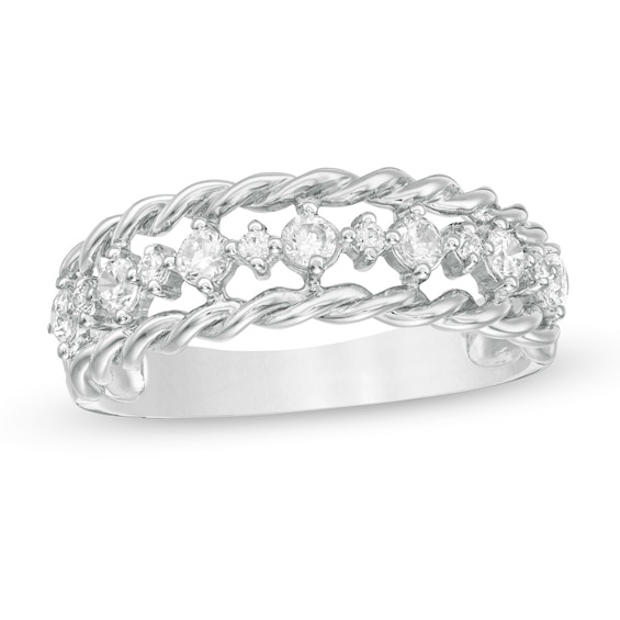 0.37 CT. T.W. Diamond Rope Edge Anniversary Band in 10K Gold