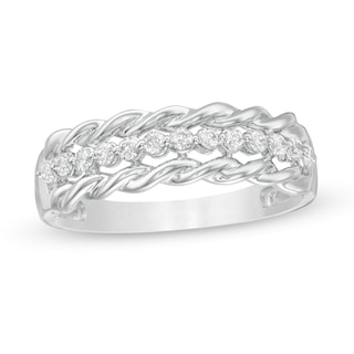 0.18 CT. T.W. Diamond Twist Edge Anniversary Band in 10K Gold