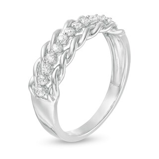 0.18 CT. T.W. Diamond Twist Edge Anniversary Band in 10K Gold