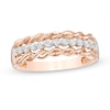 0.18 CT. T.W. Diamond Twist Edge Anniversary Band in 10K Rose Gold