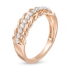 Thumbnail Image 2 of 0.18 CT. T.W. Diamond Twist Edge Anniversary Band in 10K Rose Gold