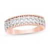 Thumbnail Image 0 of 0.45 CT. T.W. Diamond Double Row Beaded Edge Anniversary Band in 10K Rose Gold