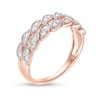 Thumbnail Image 2 of 0.37 CT. T.W. Diamond Leaf Double Row Anniversary Band in 10K Rose Gold