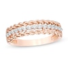 Thumbnail Image 0 of 0.18 CT. T.W. Diamond Rope Edge Anniversary Band in 10K Rose Gold