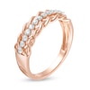 Thumbnail Image 2 of 0.18 CT. T.W. Diamond Rope Edge Anniversary Band in 10K Rose Gold