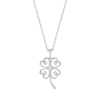 Thumbnail Image 0 of Hallmark Diamonds Inspiration 0.04 CT. T.W. Diamond Clover Pendant in Sterling Silver
