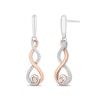 Hallmark Diamonds Gratitude 0.085 CT. T.W. Diamond Flame Drop Earrings in Sterling Silver and 10K Rose Gold