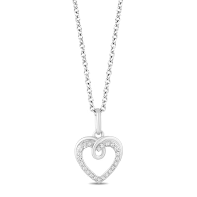 Hallmark Diamonds Love Diamond Accent Looped Heart Pendant in Sterling Silver