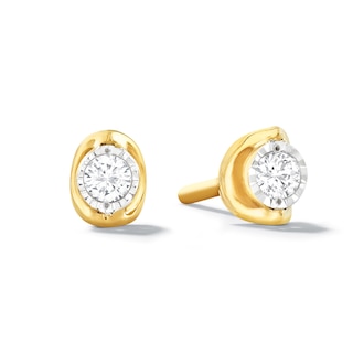 0.10 CT. T.W. Diamond Solitaire Stud Earrings in 10K Gold | Peoples ...