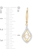 Thumbnail Image 2 of 4.5-5.0mm Freshwater Cultured Pearl and White Topaz Double Teardrop Earrings in 10K Gold