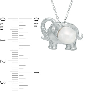 Baroque Freshwater Cultured Pearl Elephant Pendant in Sterling Silver