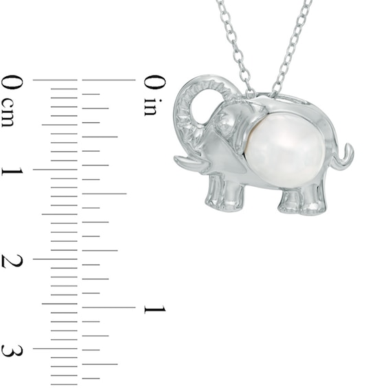 Baroque Freshwater Cultured Pearl Elephant Pendant in Sterling Silver