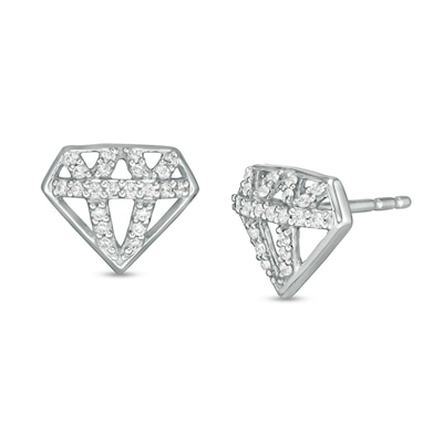 Marilyn Monroe™ Collection 0.145 CT. T.W. Diamond Stud Earrings in Sterling Silver