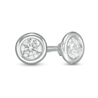 Marilyn Monroe™ Collection 0.18 CT. T.W. Diamond Solitaire Stud Earrings in 10K White Gold