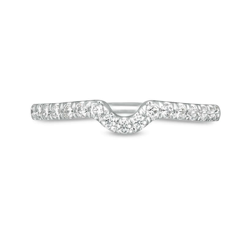 Trouvaille Collection 0.25 CT. T.W. Diamond Coordinating Contour Wedding Band in 18K White Gold