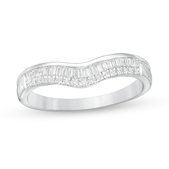 0.23 CT. T.W. Diamond Contour Anniversary Band in 10K White Gold